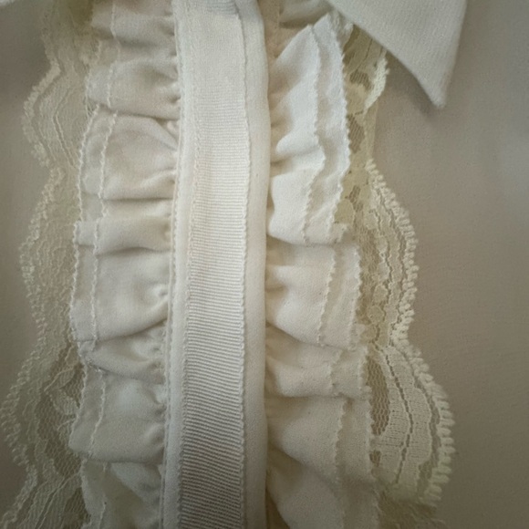 Pamela Dennis White Ruffled Button-Up Blouse Size 20w BNWT - Picture 2 of 6